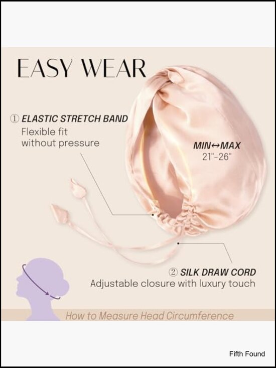 Mulberry Silk Bonnet for Sleeping, Adjustable Night Hair Care, No Frizz main image 6